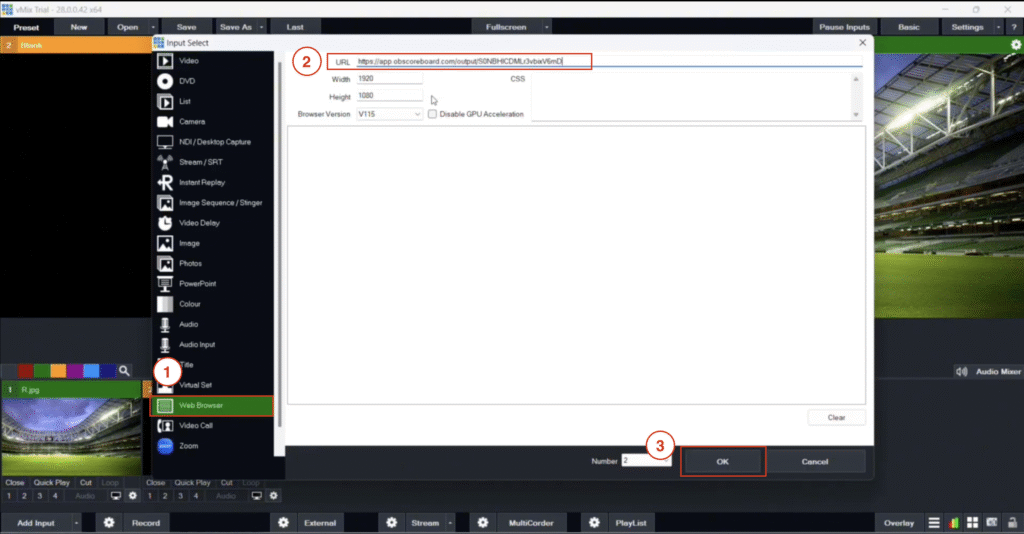 vmix add browser